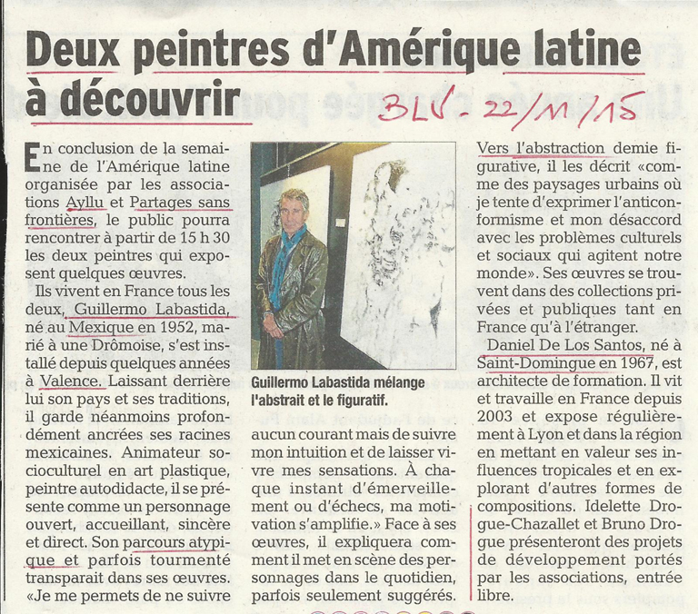 article de presse de la semaine amérique latine de Bourg les Valence 2015