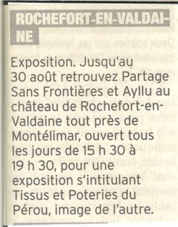 article de presse de la semaine amérique latine de Bourg les Valence 2007