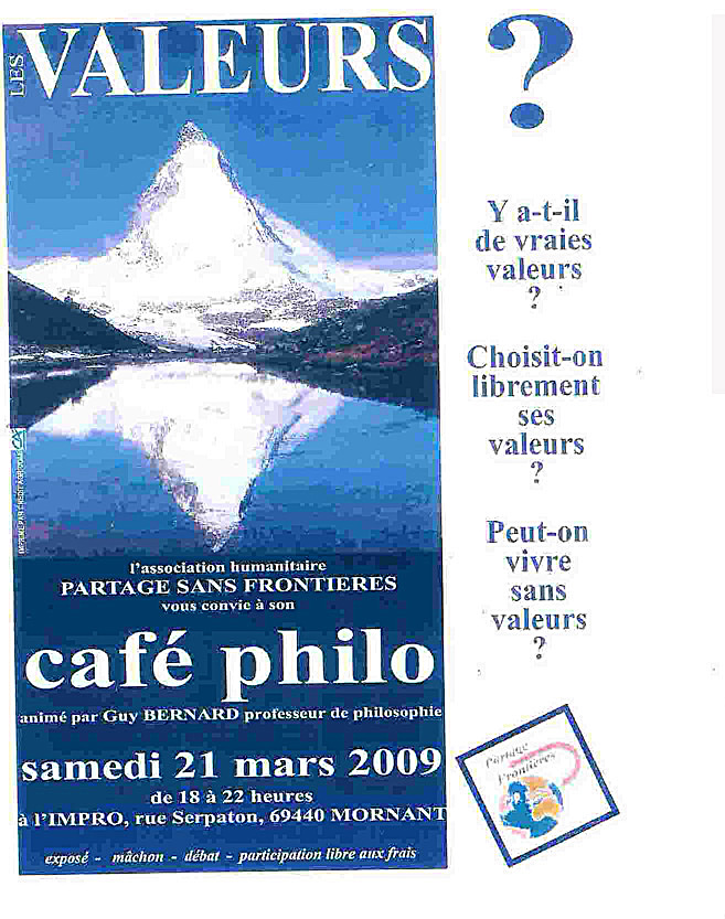 Affiche café philo de Mornant le 21/03/2009