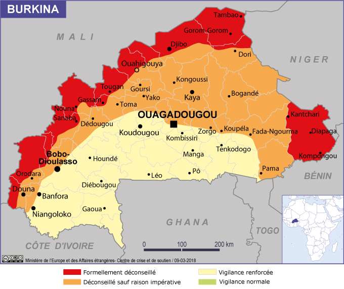 carte Faso en mars 2018