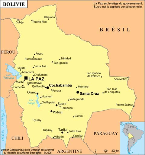 Carte de la Bolivie