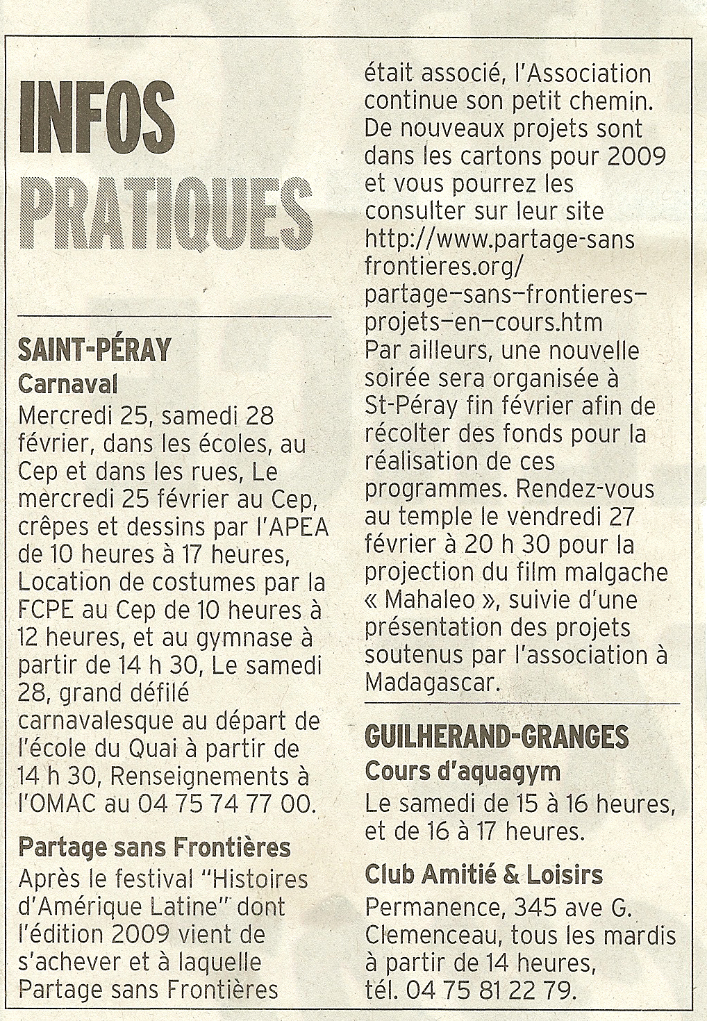 8 eme édition semaine "Histoires d'Amérique latine" de Saint-Péray en ardèche avec l'association Ayllu et Partage sans Frontières - la presse - article 07<