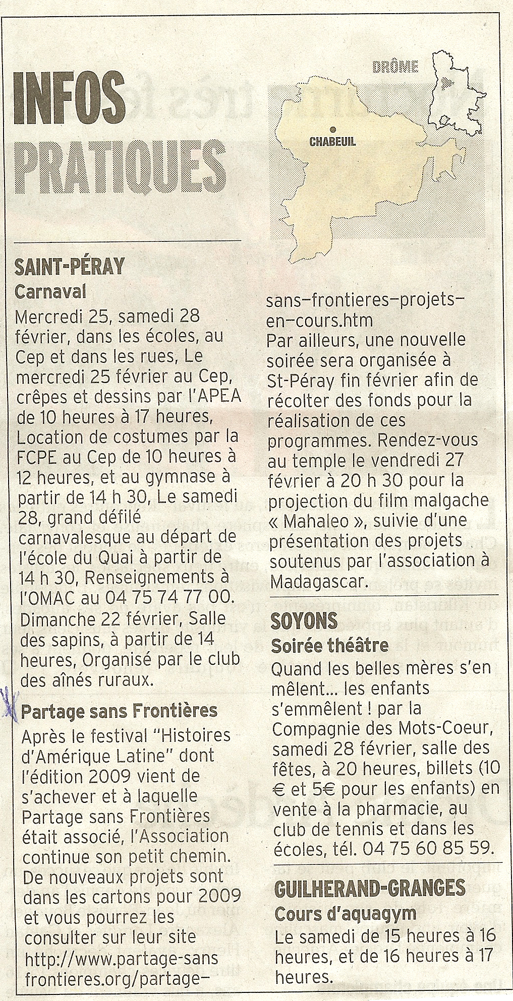 8 eme édition semaine "Histoires d'Amérique latine" de Saint-Péray en ardèche avec l'association Ayllu et Partage sans Frontières - la presse - article 07<