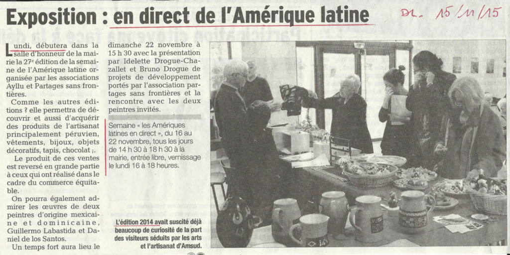 article de presse de la semaine amérique latine de Bourg les Valence 2015