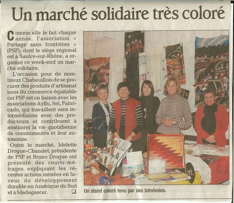 article de presse de la semaine amérique latine de Bourg les Valence 2012
