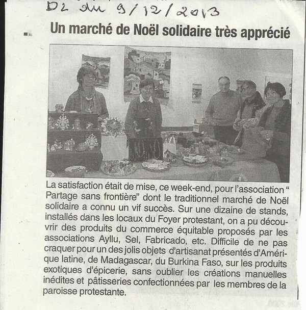 article de presse de la semaine amérique latine de Bourg les Valence 2012