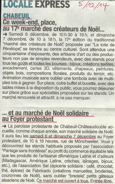 article de presse de la semaine amérique latine de Bourg les Valence 2012