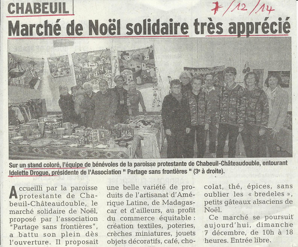 article de presse de la semaine amérique latine de Bourg les Valence 2012