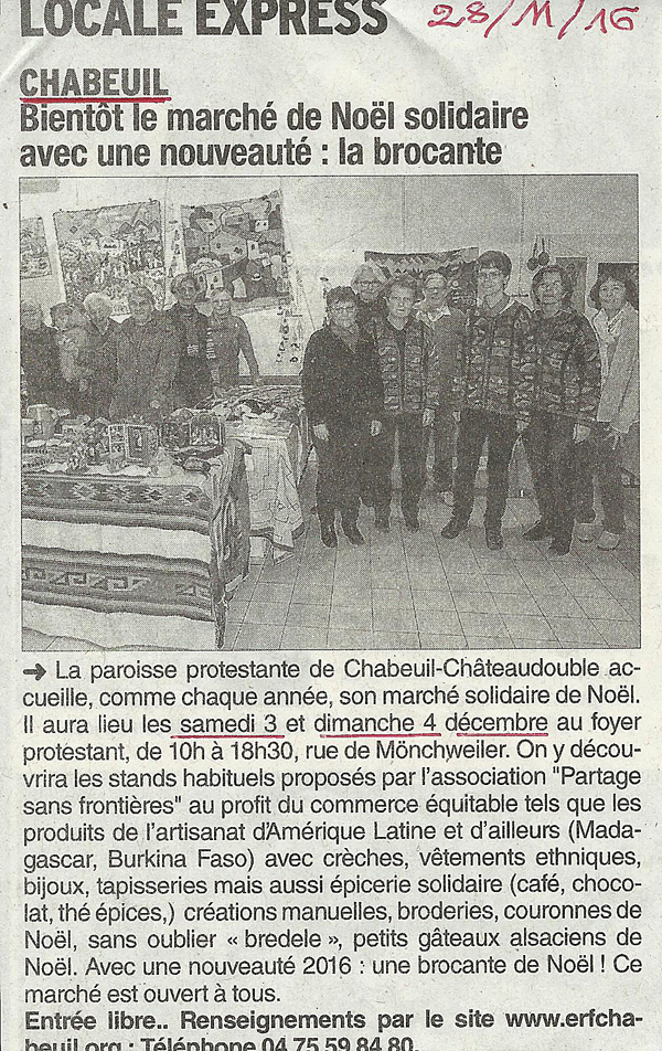 article de presse de la semaine amérique latine de Bourg les Valence 2012