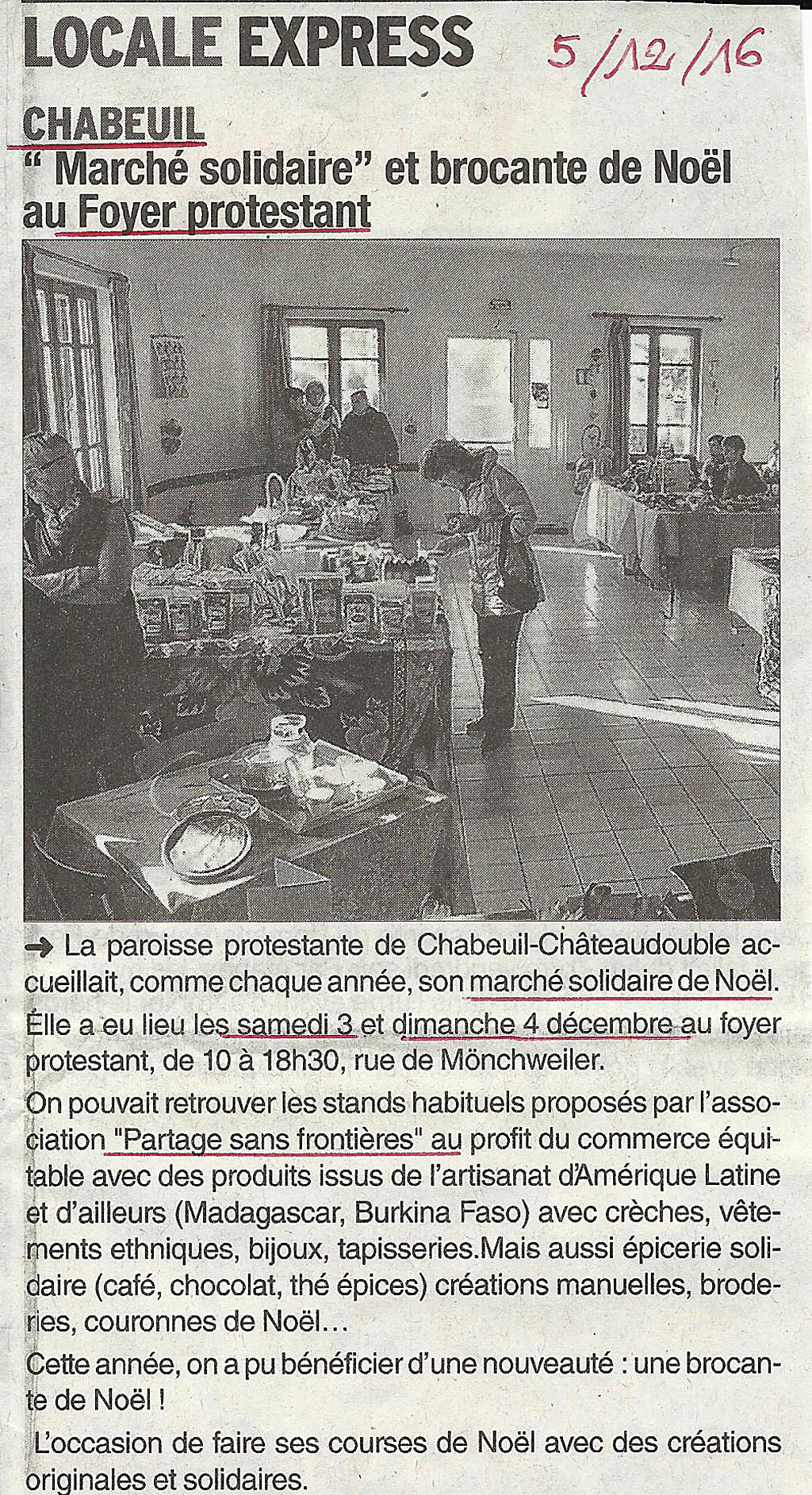 article de presse de la semaine amérique latine de Bourg les Valence 2012