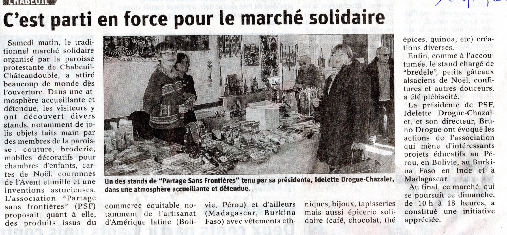 article de presse de la semaine amérique latine de Bourg les Valence 2012