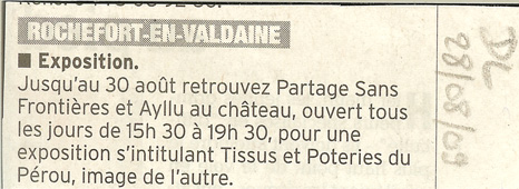 article de presse de la semaine amérique latine de Bourg les Valence 2007