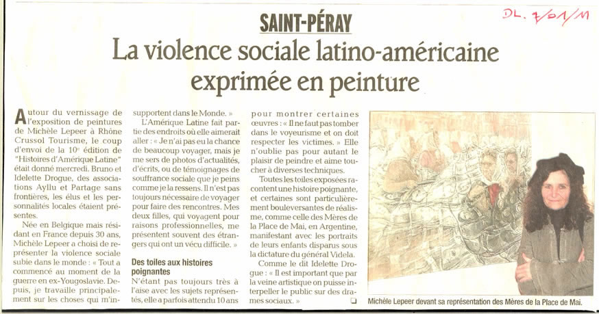 10 eme édition semaine "Histoires d'Amérique latine" de Saint-Péray en ardèche avec l'association Ayllu et Partage sans Frontières - la presse - article 08