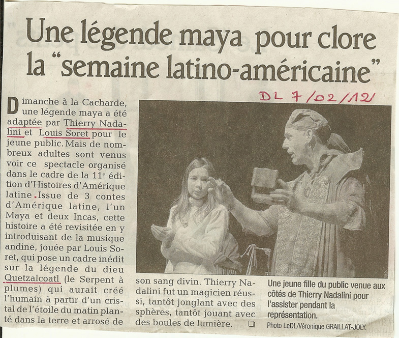 11 eme édition semaine "Histoires d'Amérique latine" de Saint-Péray en ardèche avec l'association Ayllu et Partage sans Frontières - la presse - article du Dauphiné libéré