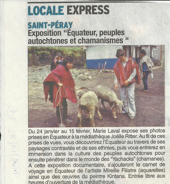 13 eme édition semaine "Histoires d'Amérique latine" de Saint-Péray en ardèche avec l'association Ayllu et Partage sans Frontières - la presse - article du Dauphiné libéré