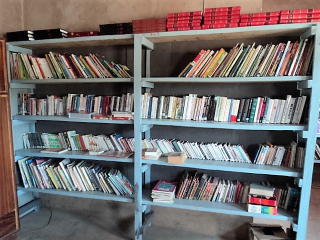 Les livres dans la bibliothèque à Soukuy en avril 2013